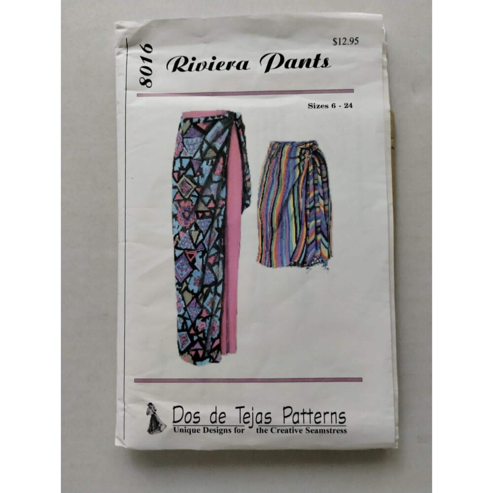 8016 Riviera Pants and Shorts Sewing Pattern with Ties on the Side